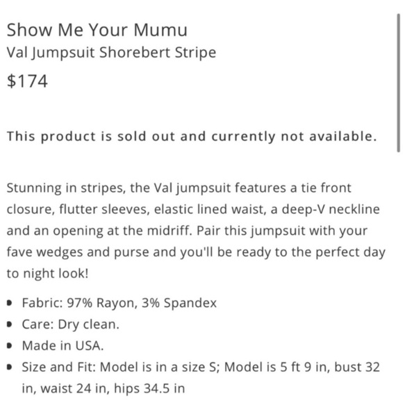 Show Me Your Mumu Val Striped Jumpsuit Shoreburt - Picture 12 of 12